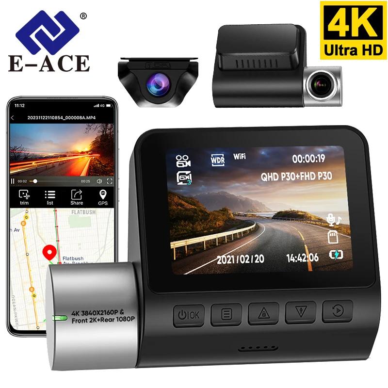 E-ACE  4K DVR  ķ, 2160P ADAS GPS WiFi  ī޶,   , 1080P Ĺ ī޶, ڽ